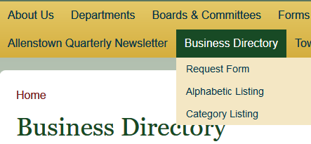 business directory screenshot