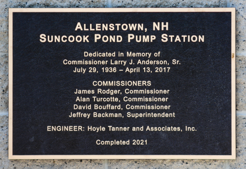 pump station plaque