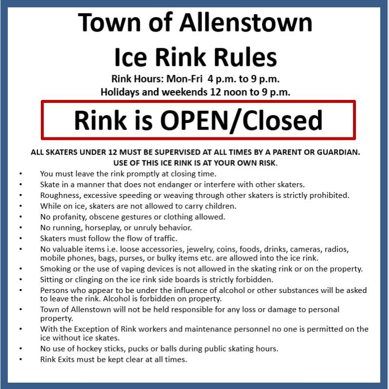 Ice Rinks Rules and Regs